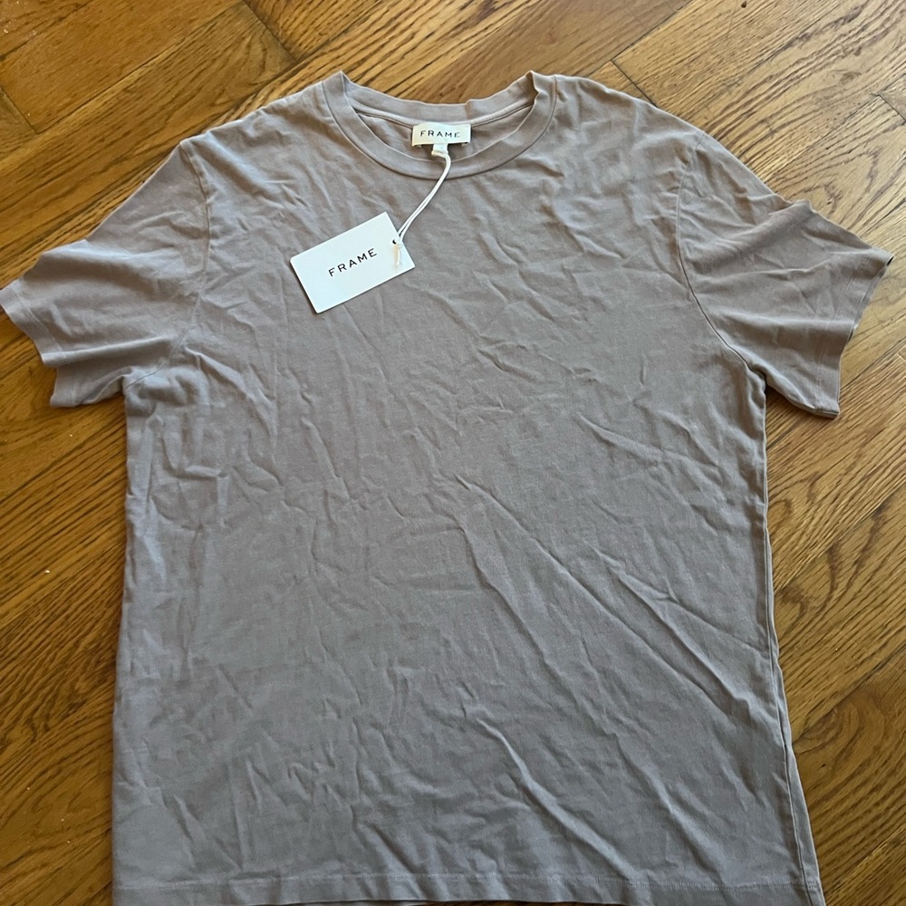 Frame Denim Men's Taupe Short Sleeve Tee